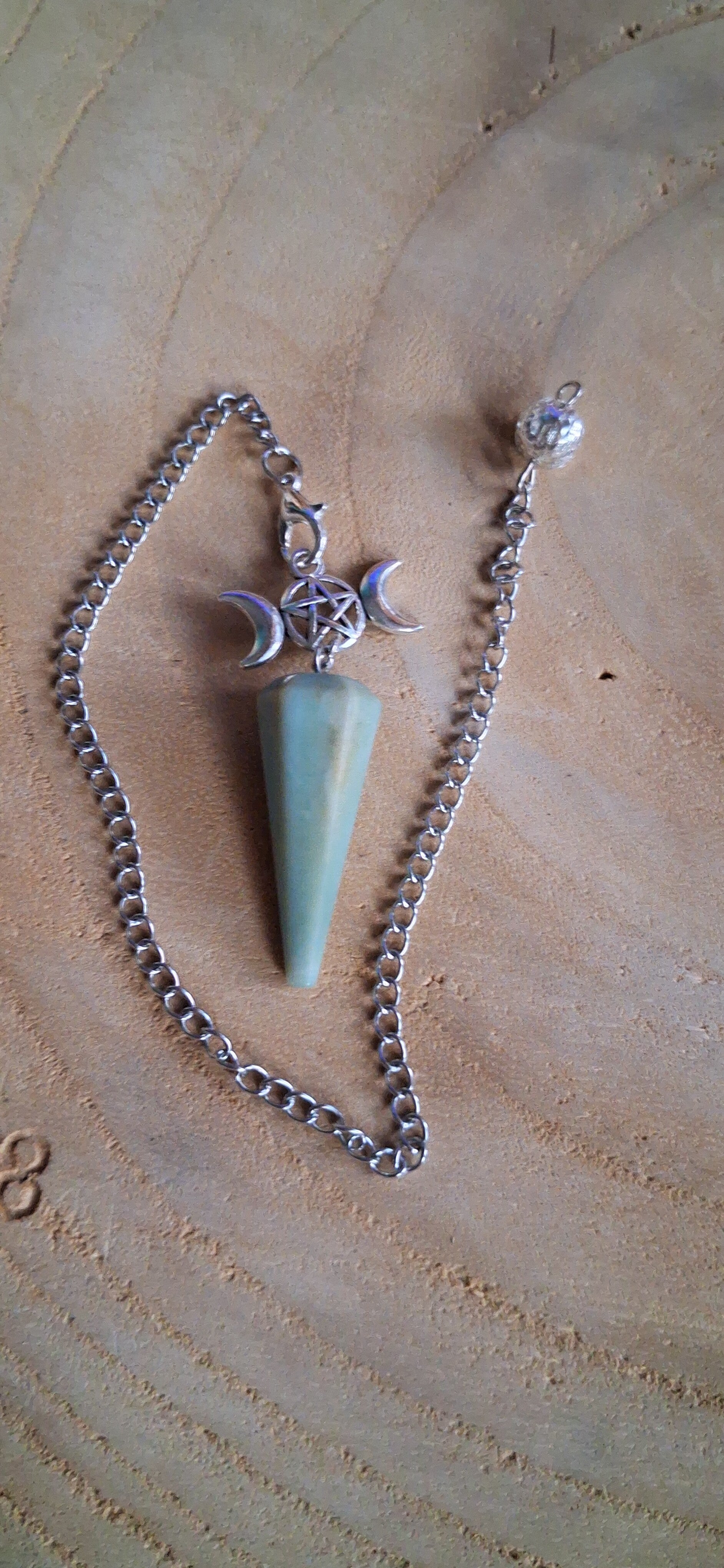 Pendel Triple Moon Groene Aventurijn Look