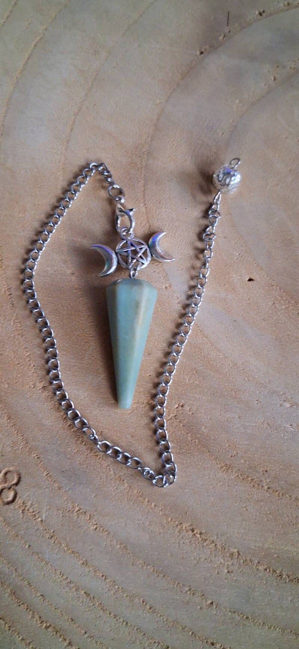 Pendel Triple Moon Groene Aventurijn Look