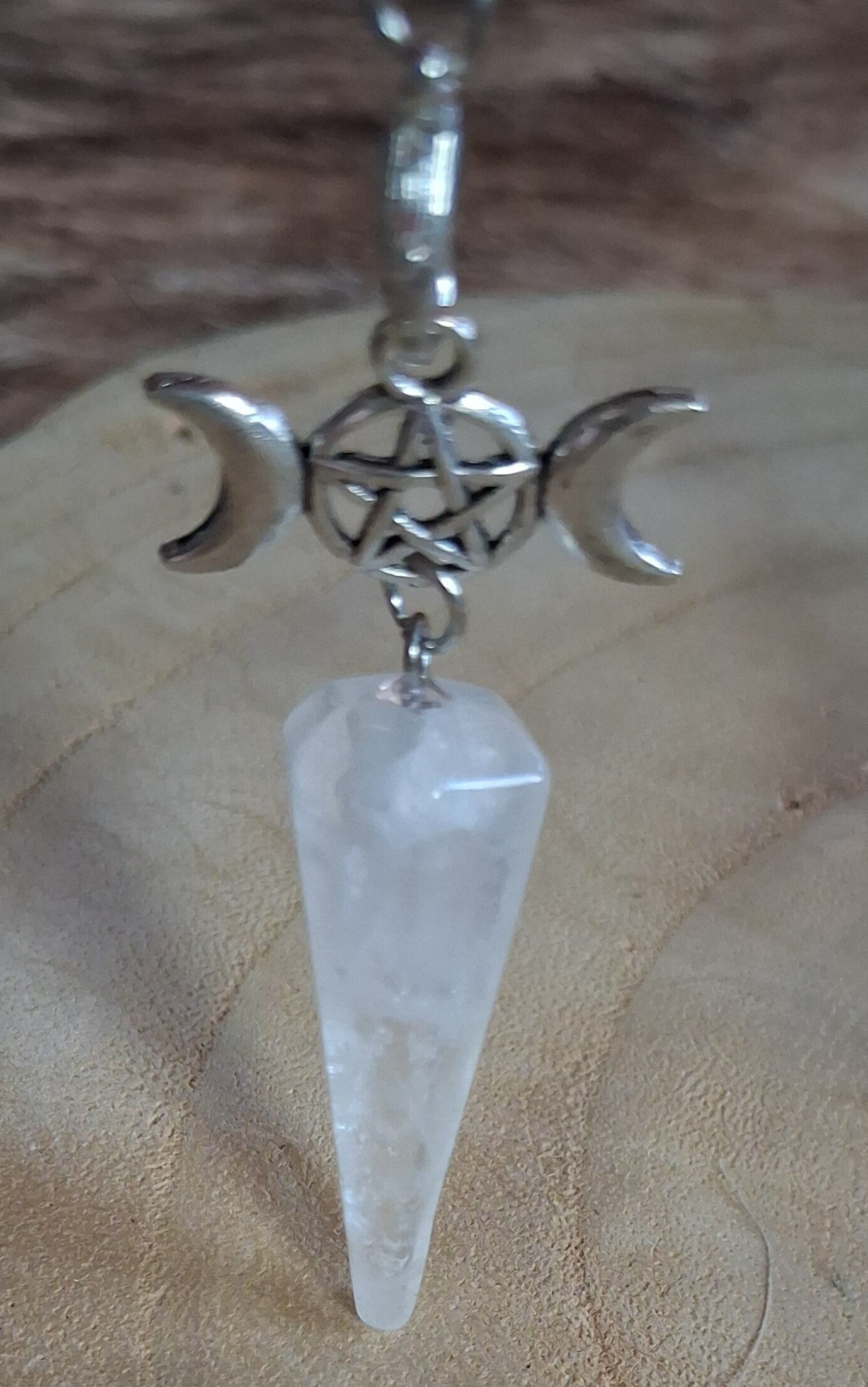 Pendel Triple Moon Bergkristal Look