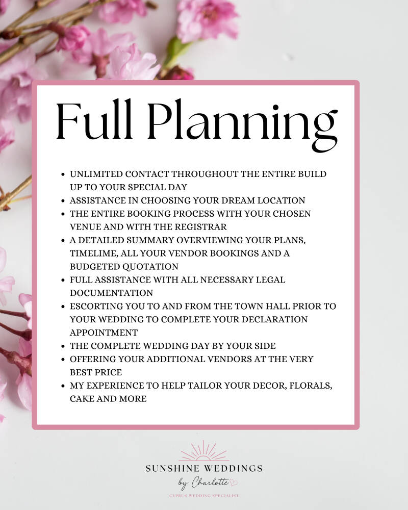 Wedding planning packages cyprus