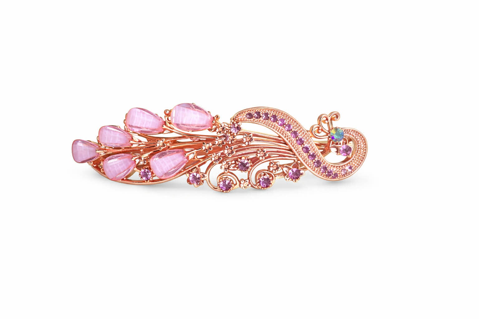 Barrette à cheveux Paon