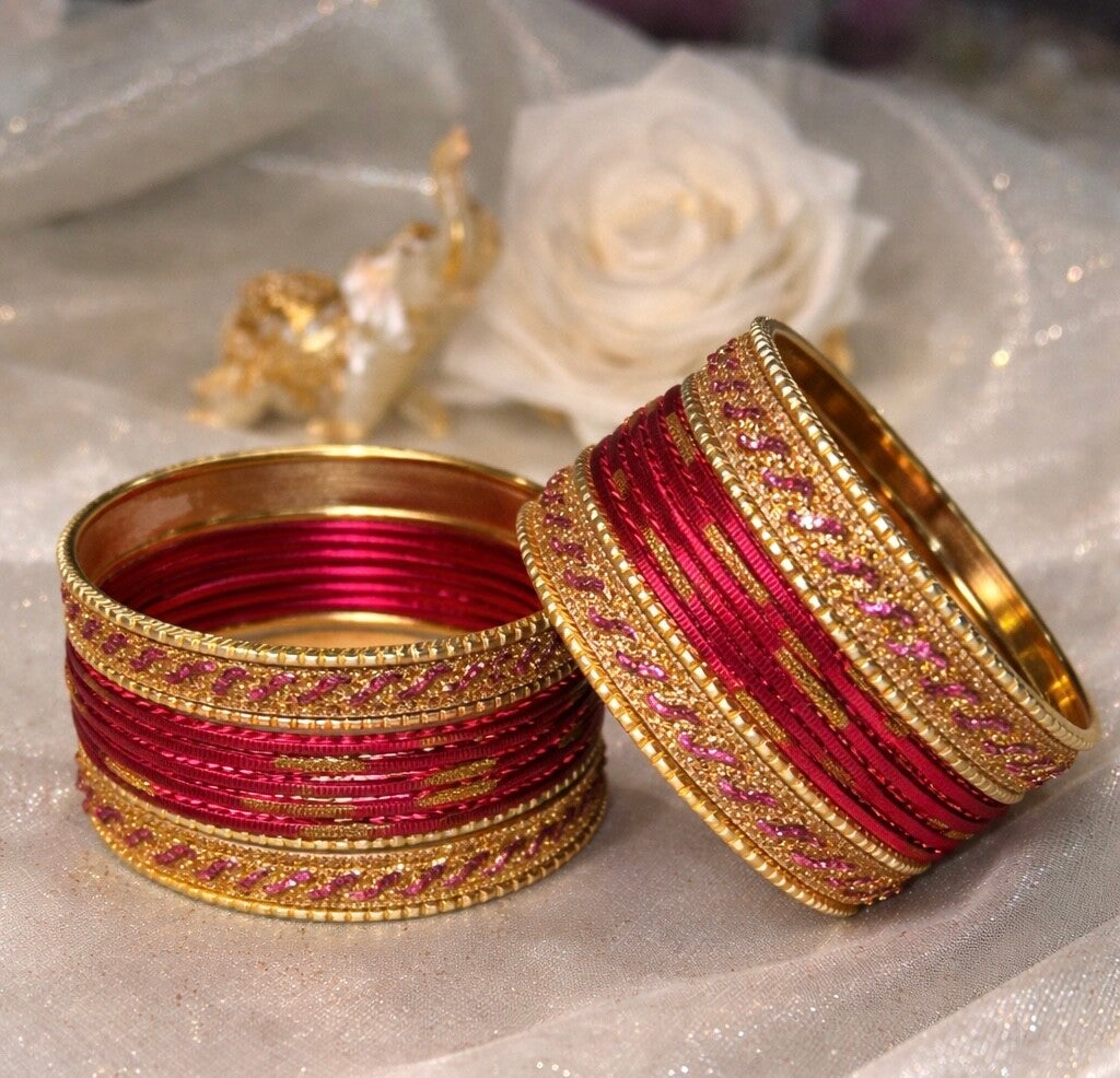 Bracelet bordeaux et doré