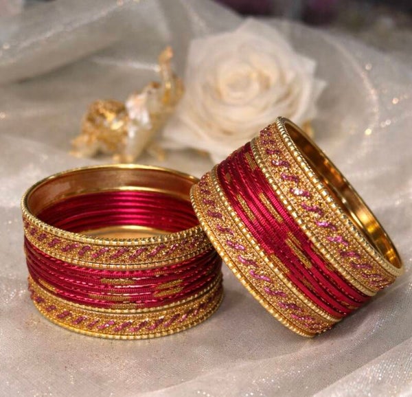 Bracelet bordeaux et doré