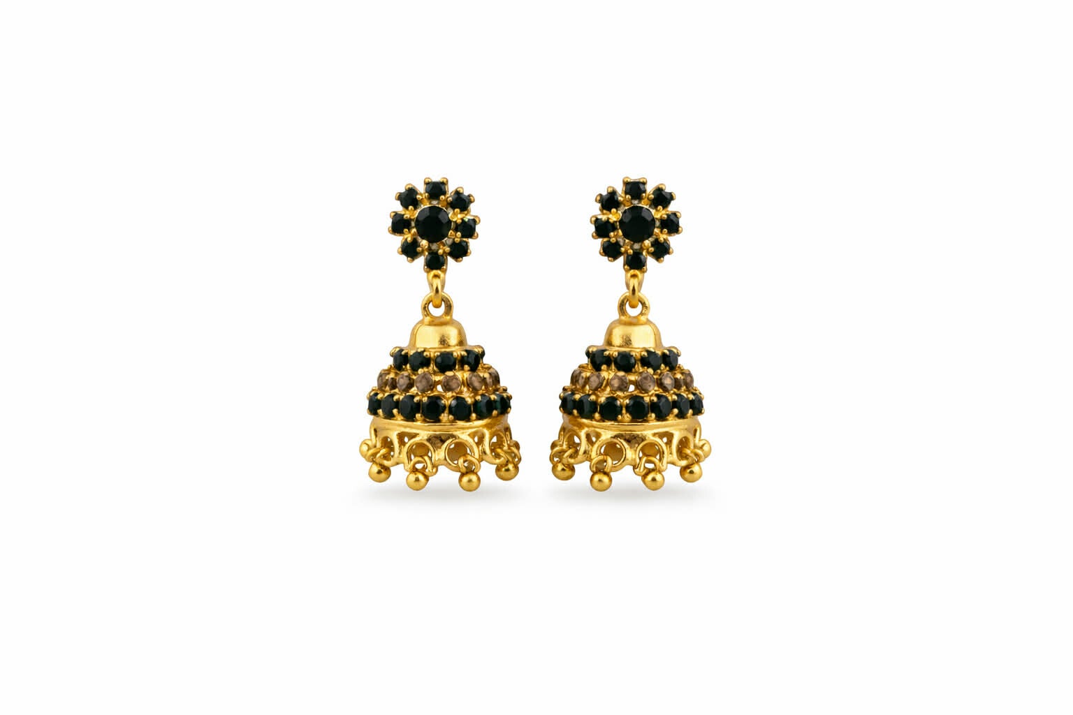 Boucles d'oreilles noir doré