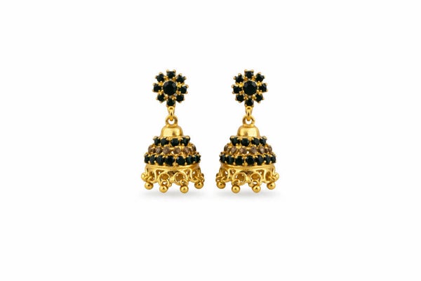 Boucles d'oreilles noir doré