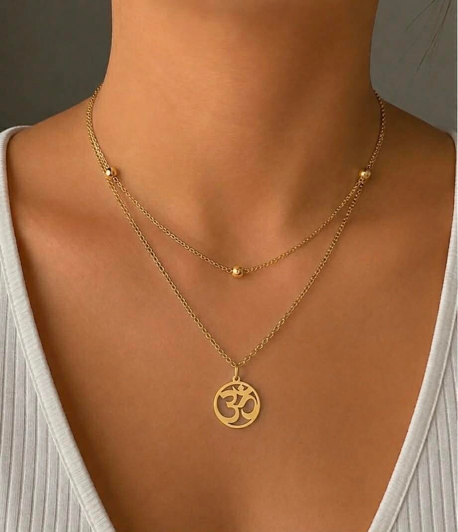 Collier OM double doré