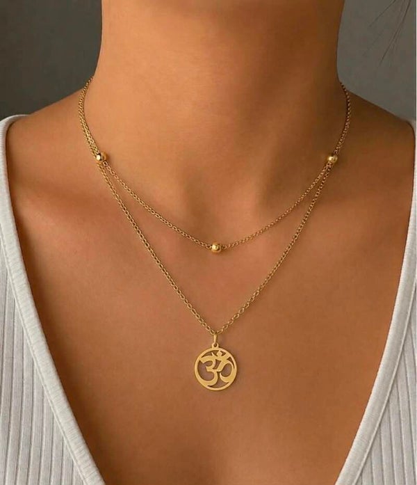 Collier OM double doré