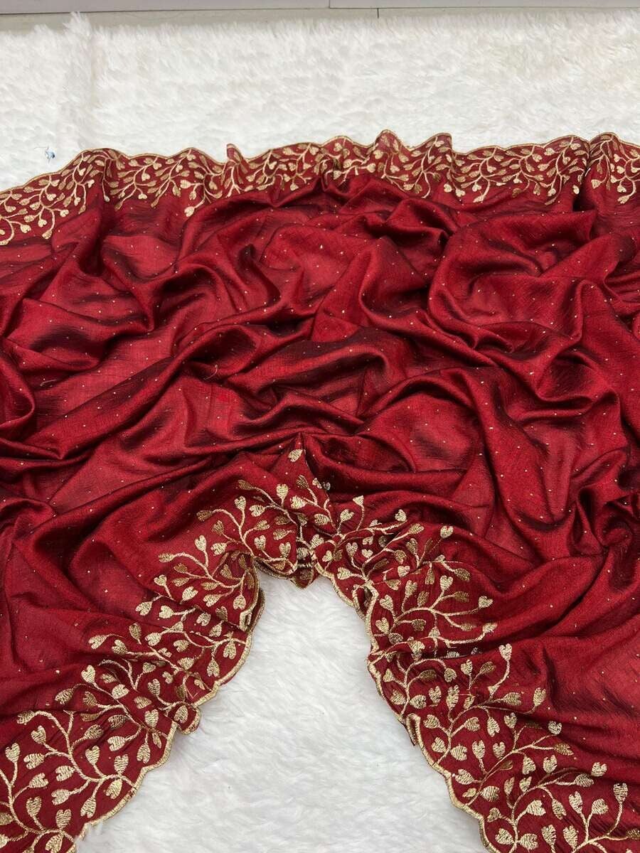 Saris Vichitra rouge