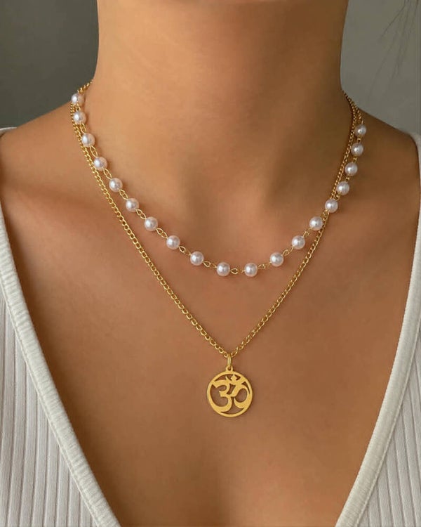 Double collier perle doré