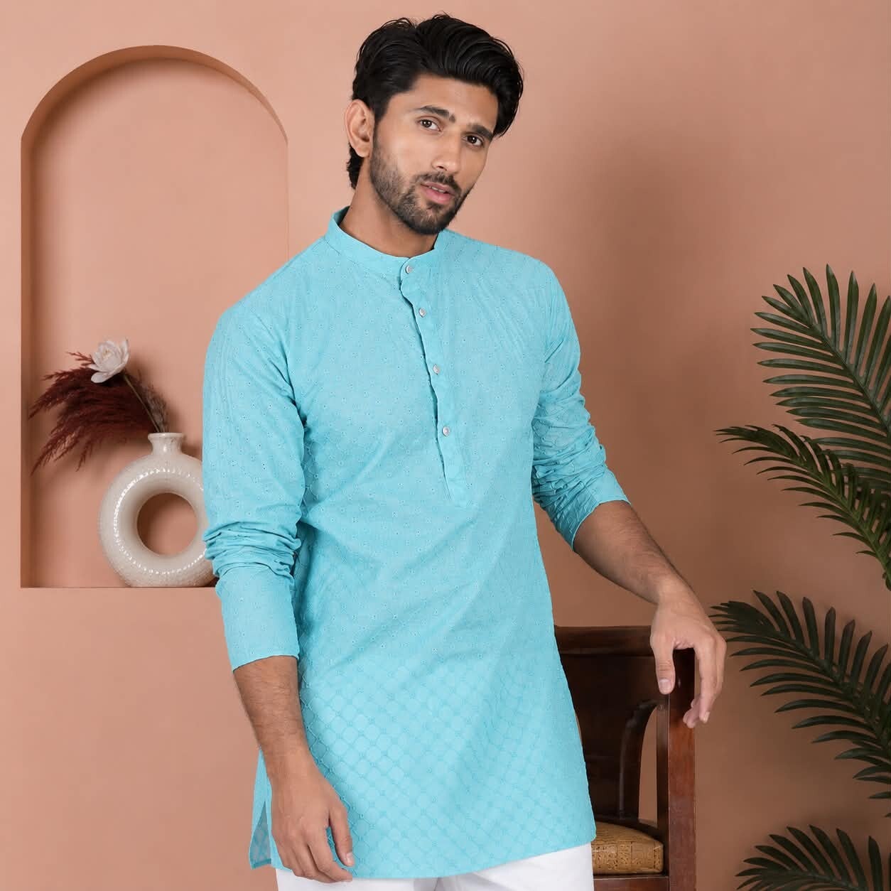 Ensemble Kurta Coton bleu