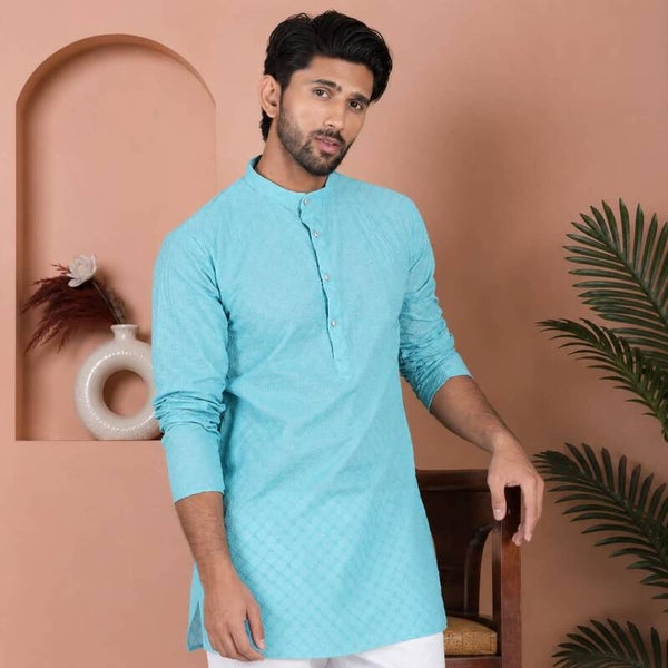 Ensemble Kurta Coton bleu
