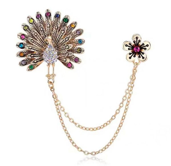 Broche Paon à épingle