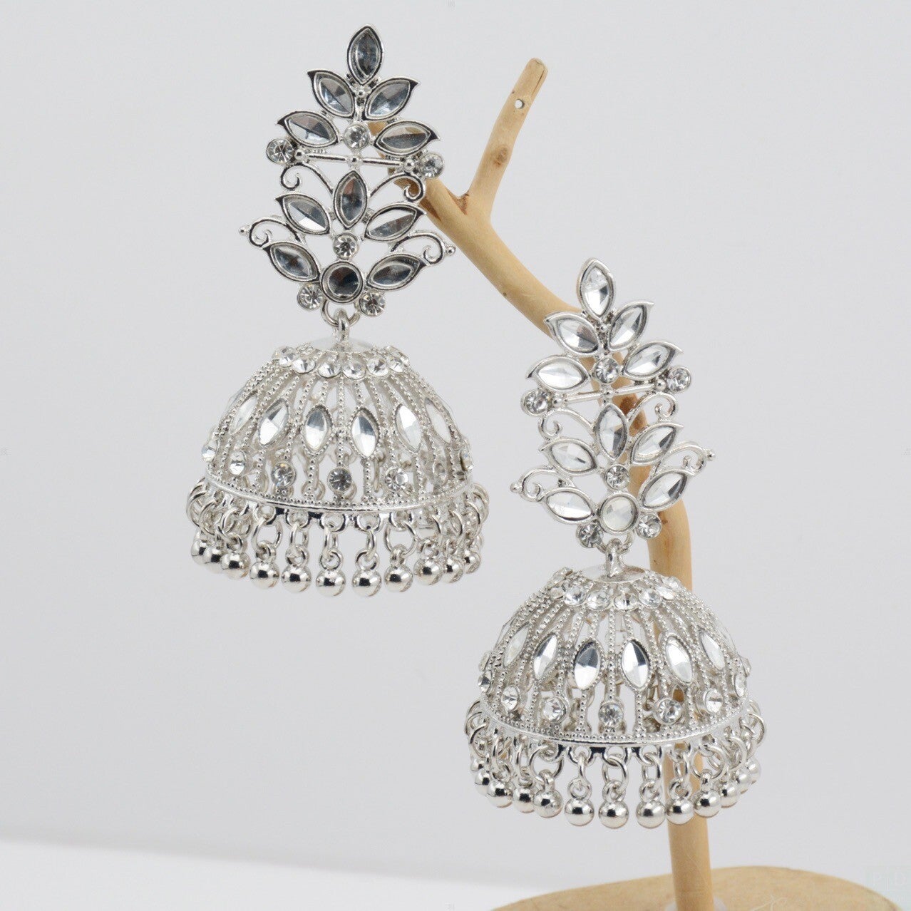 Boucles d'Oreilles Jhumka Argenté