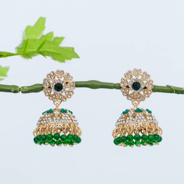 Boucles d’oreilles Jhumka Doré & Vert