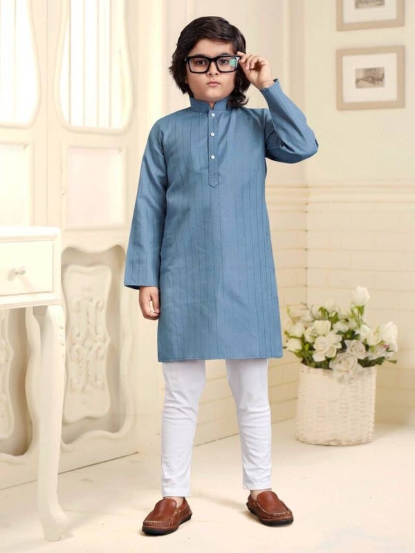 Ensemble kurta enfant argenté