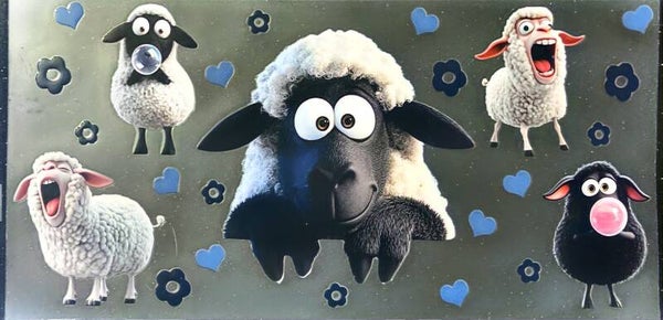 Sheep with friends 16oz cup wrap