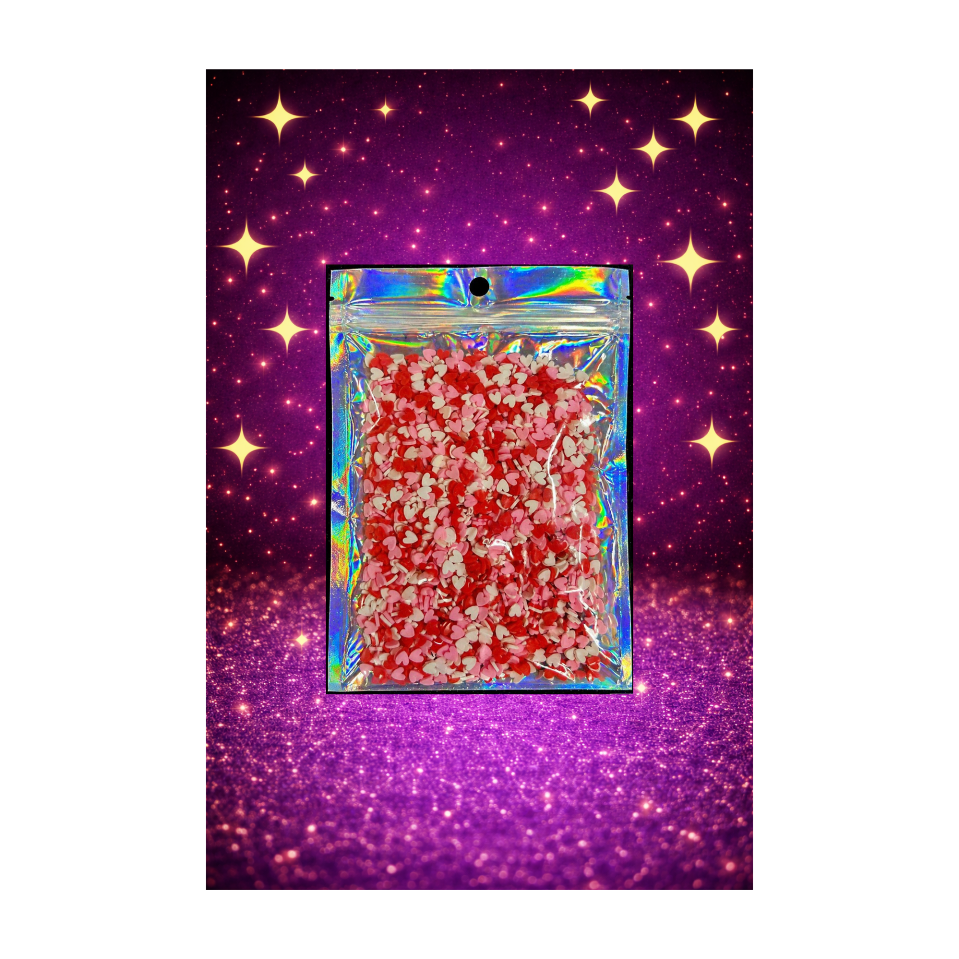 Mixed love hearts Polymer Clay Slices – 10g