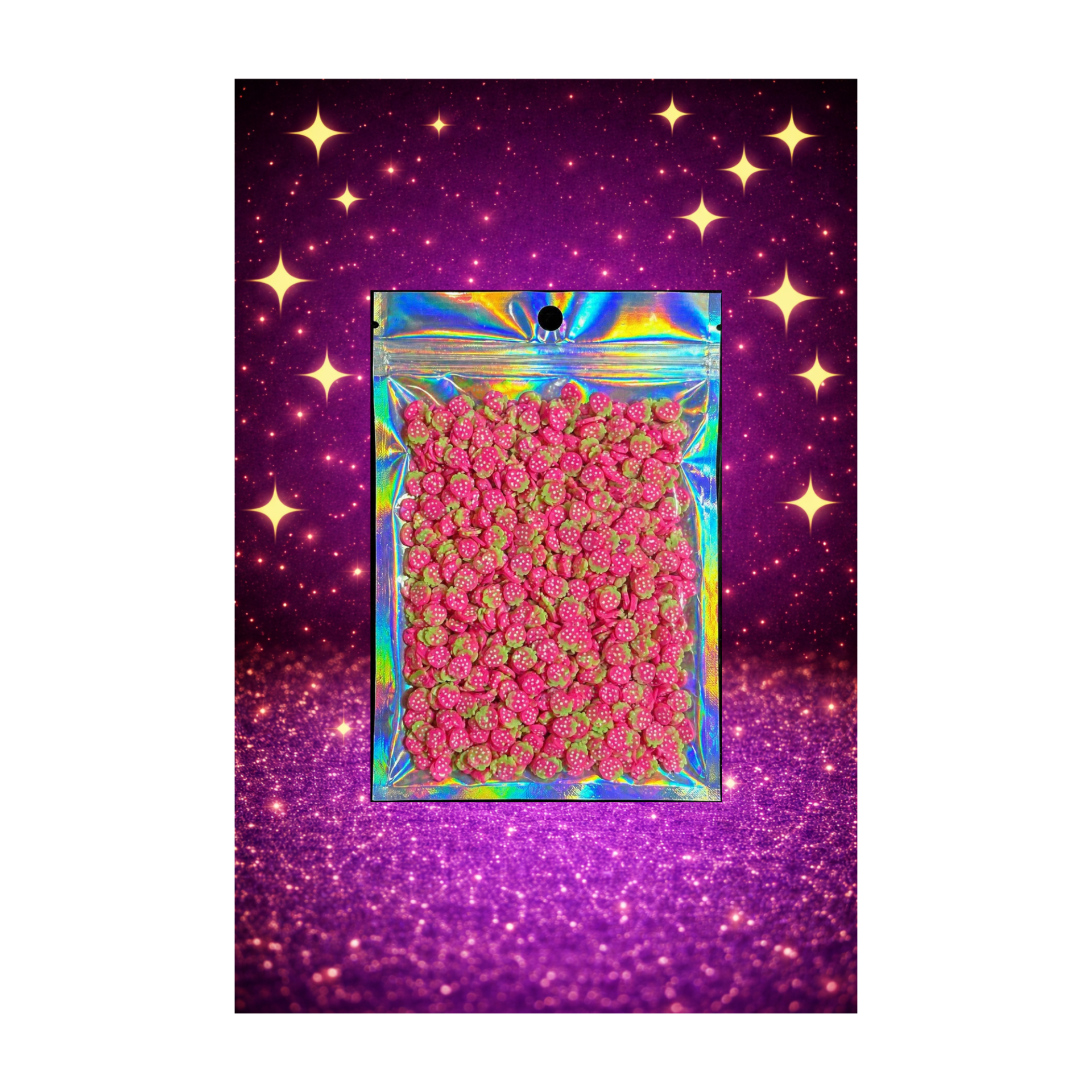 Raspberry  Polymer Clay Slices – 10g