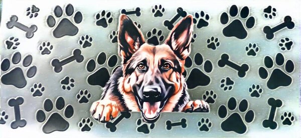 German Shepard paw prints 16oz cup wrap