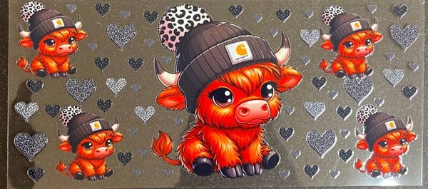 Black hearts cow 16oz cup wrap