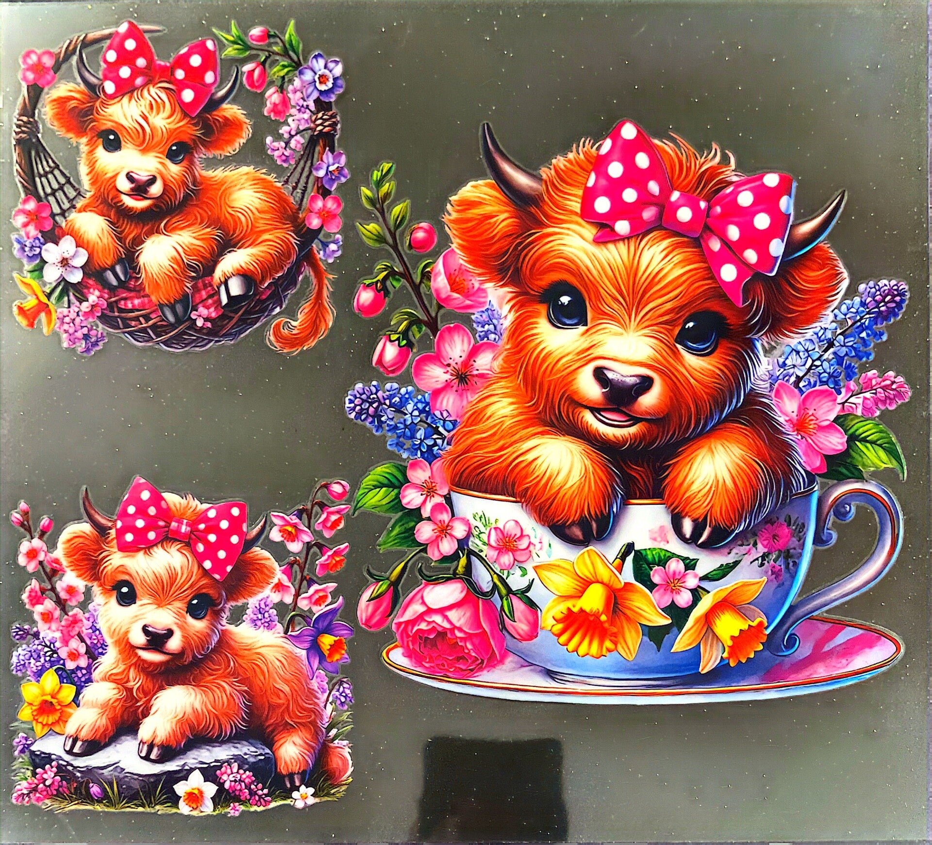 Highland cow 20oz cup wrap