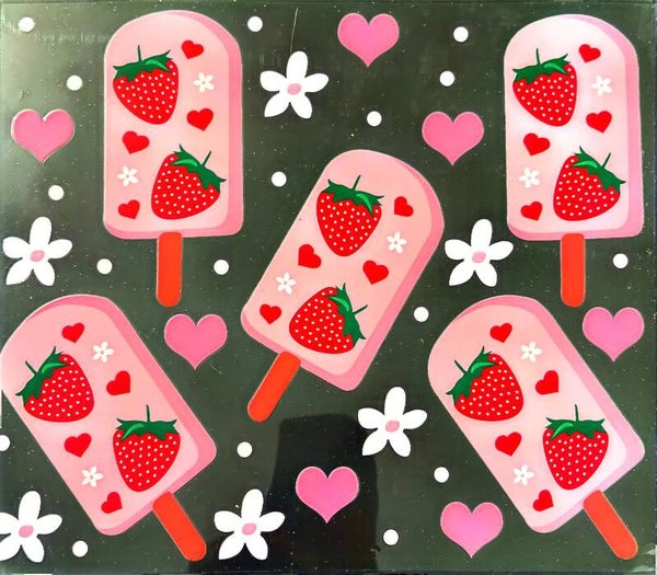 Strawberry ice Lolly 20oz cup wrap