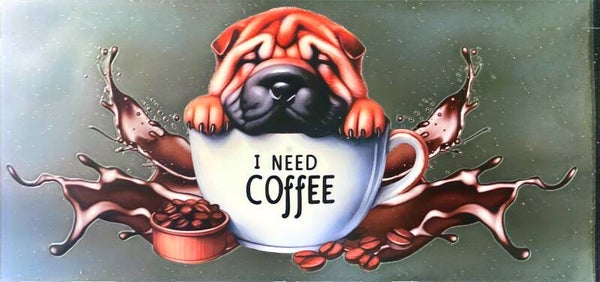 Shar pei puppy  I need coffee 16oz cup wrap