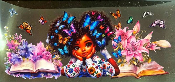 Little butterfly black girl 16oz wrap