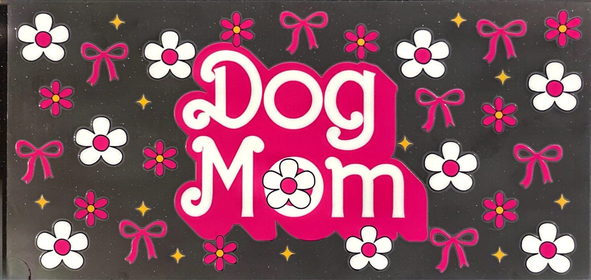 Cute Pink Dog Mom Floral Pattern Fan Inspired 16 oz Cup Wrap