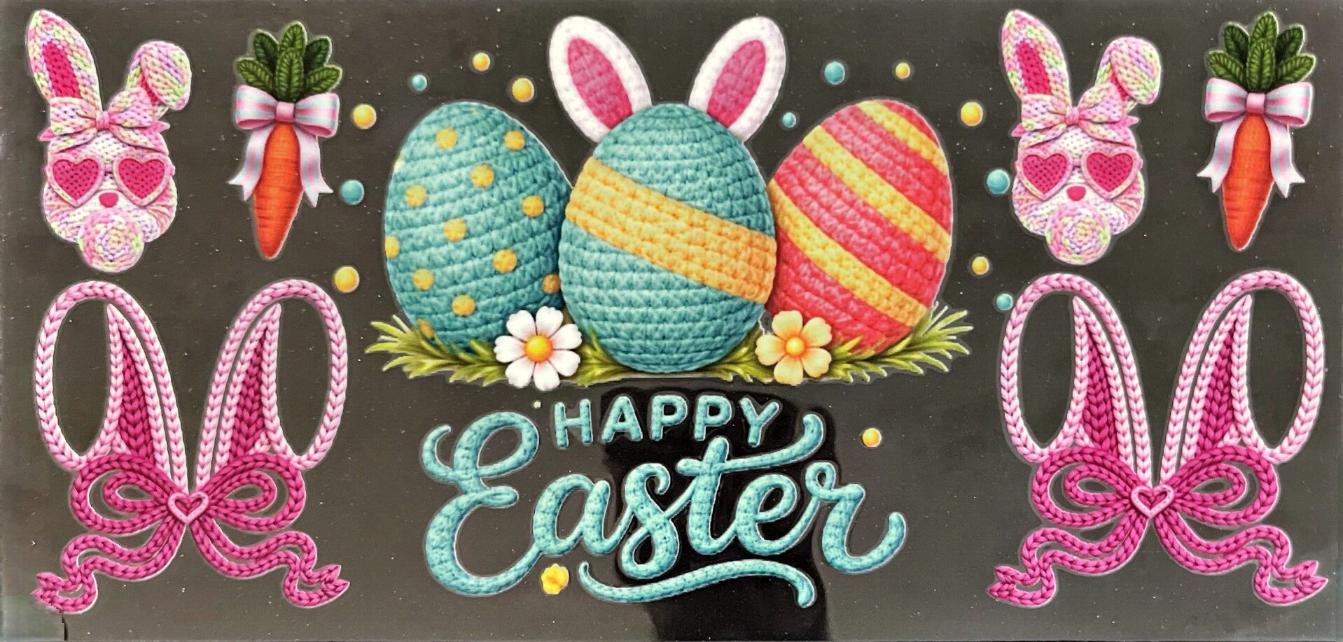 Cute Easter Bunny Eggs Spring Theme Fan Inspired 16 oz Cup Wrap