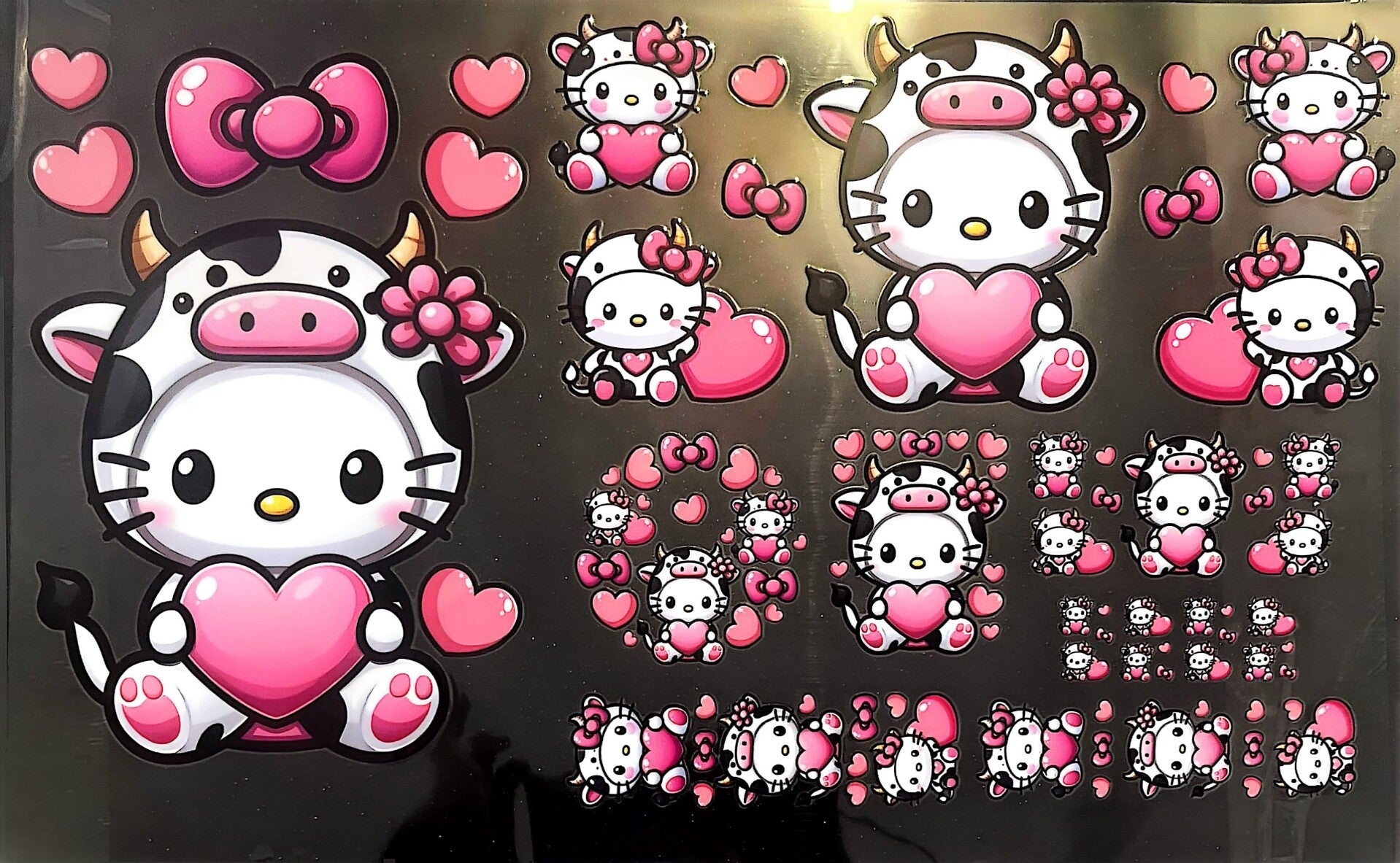 The iconic bow-wearing cat