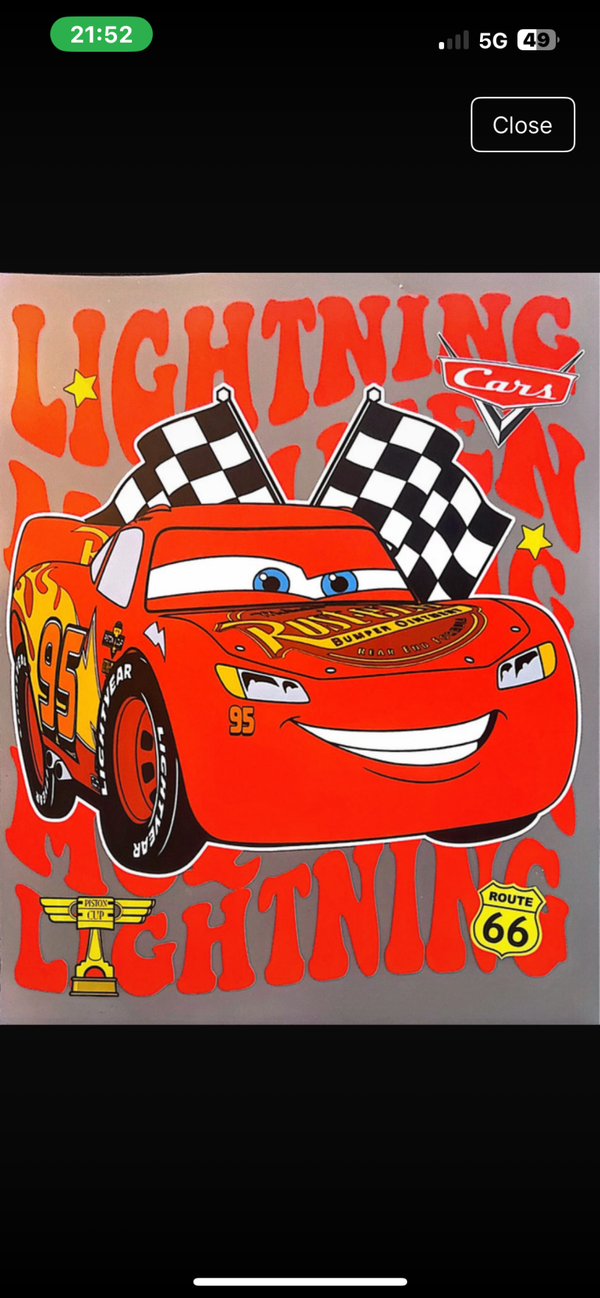 Cartoon Racing Car Heat Transfer – Iron On