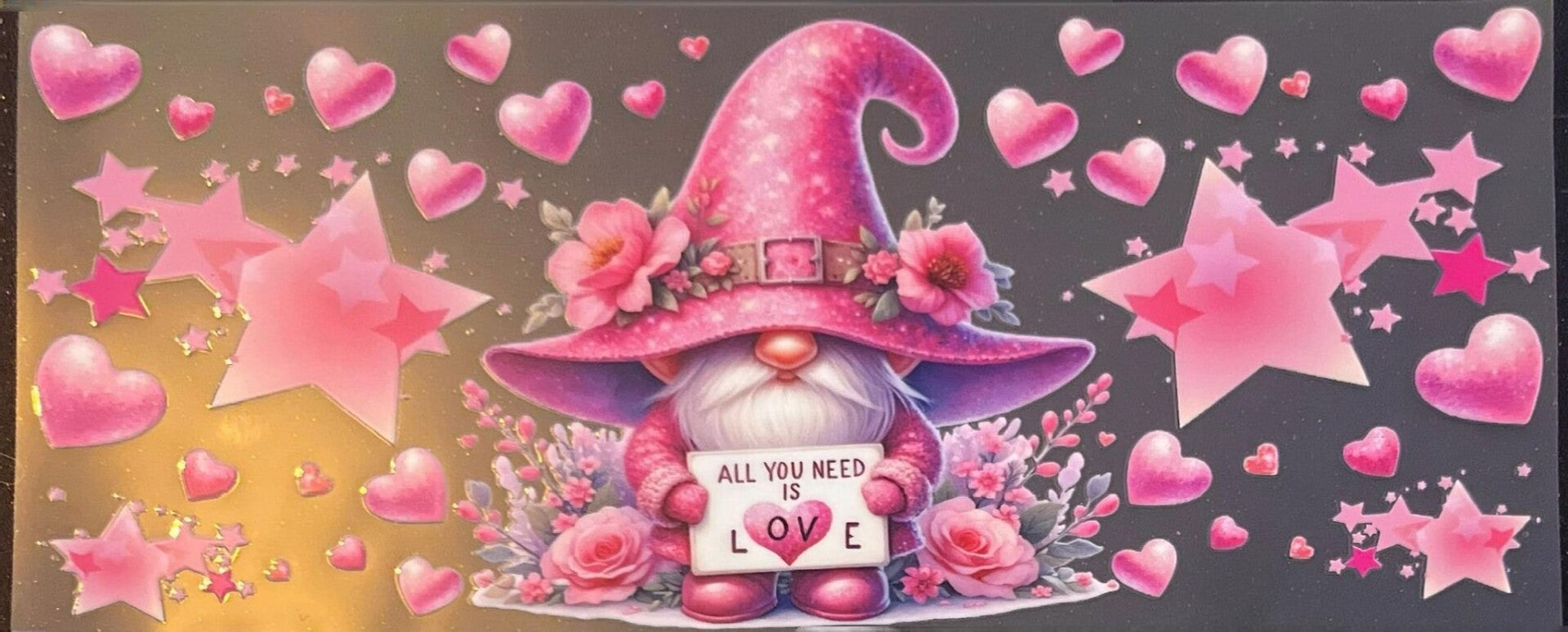 Gnome Valentine 16oz cup wrap