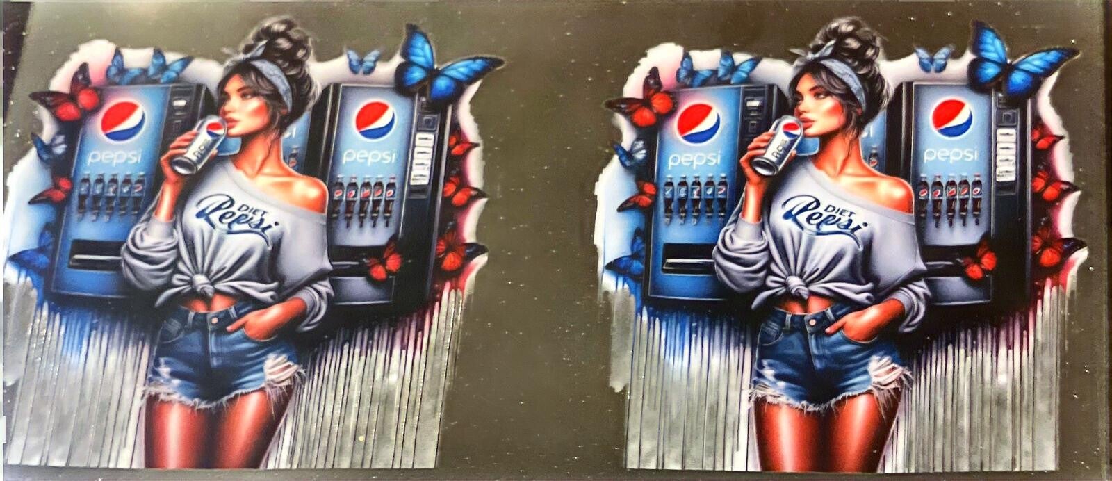 Girl drinking Frizzy drink 16oz cup wrap