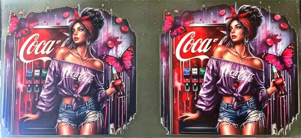 Girl drinking Frizzy drink 16oz cup wrap