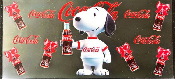Puppy drinking a frizzy drink