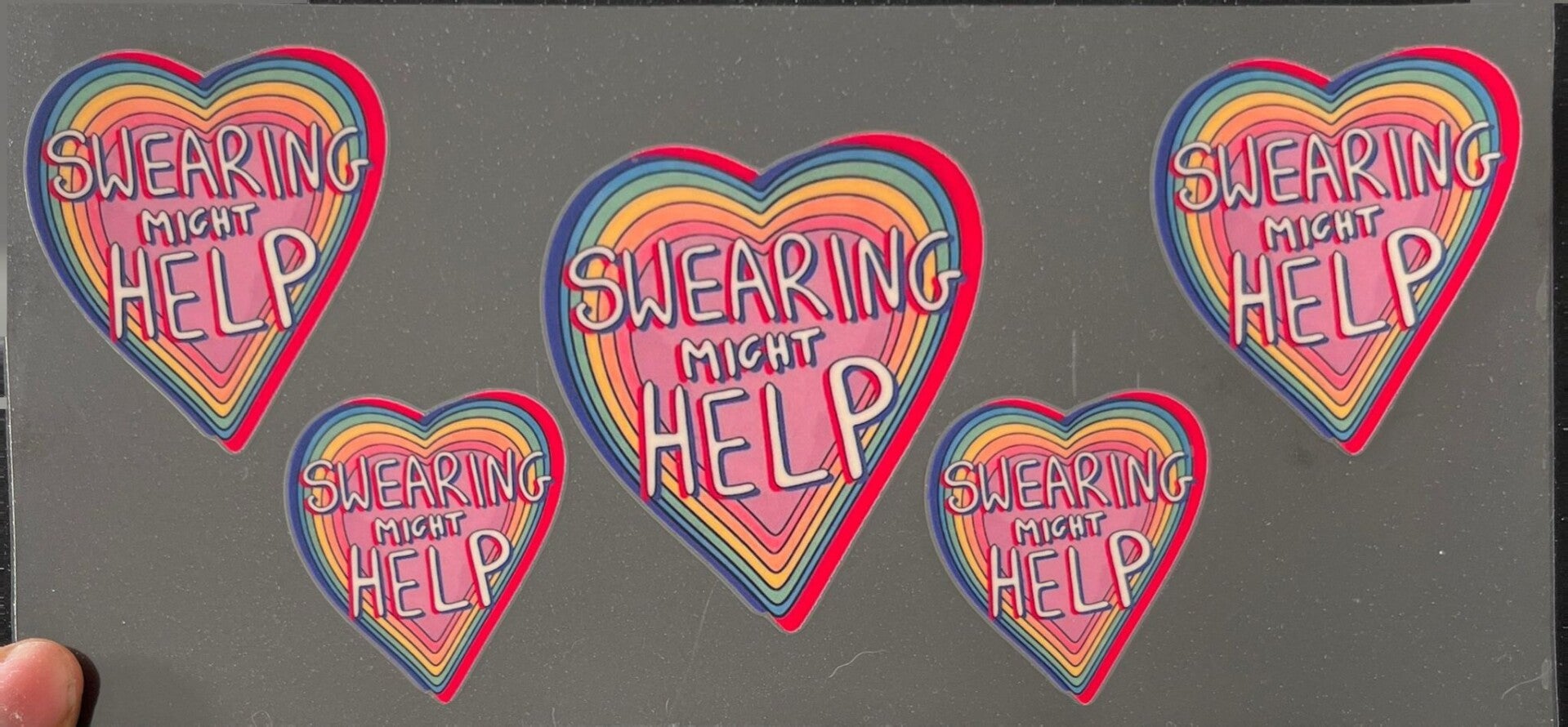 Swearing Might Help Retro Heart 16oz Cup Wrap