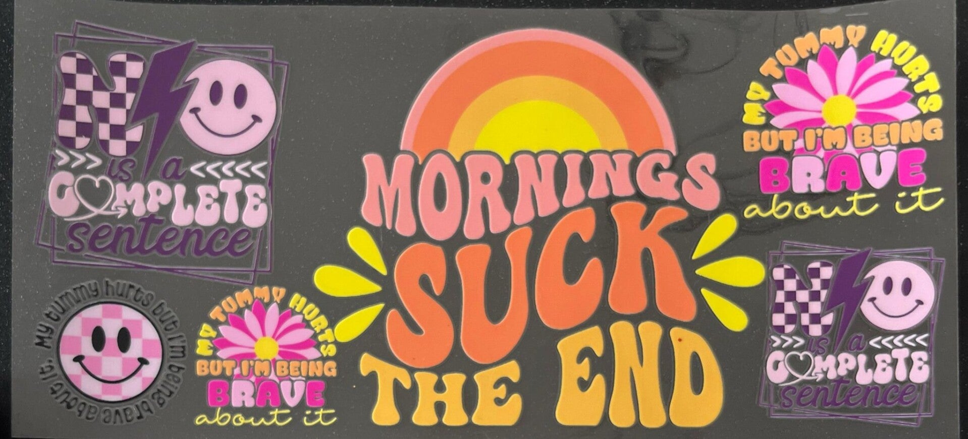 Morning Mood Retro Sarcastic 16oz Cup Wrap