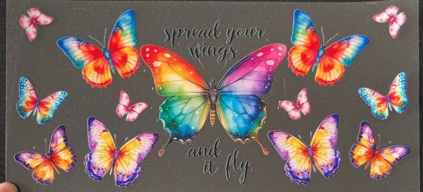 Spread Your Wings Butterfly Design 16oz Cup Wrap