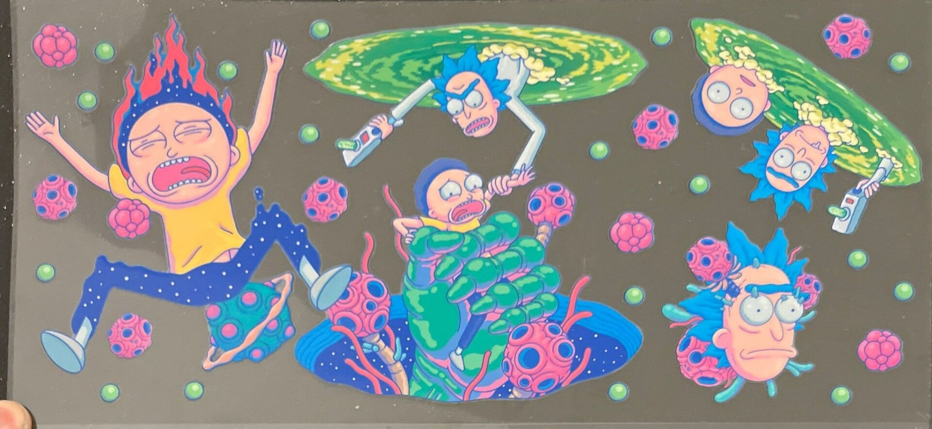 Alien Dimension Cartoon Style Fan Inspired 16oz Cup Wrap