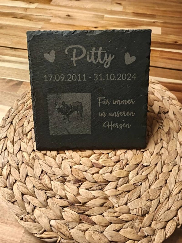 Gedenktafel aus Schiefer mit Gravur – Individuelles Andenken für geliebte Tiere