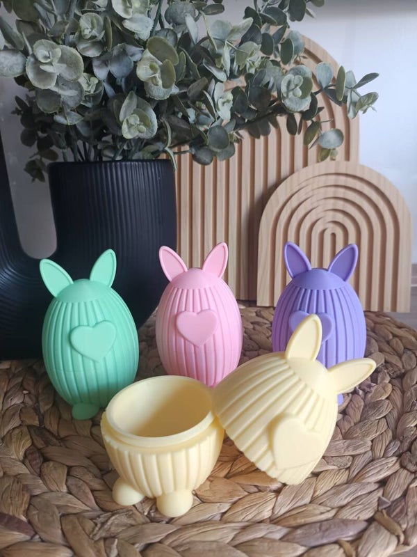 Osterei im Hasen-Design aus dem 3D-Druck – aufschraubbar – 11 cm