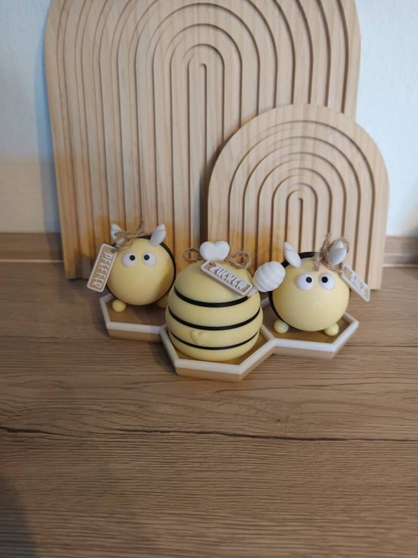 Bienen Salz & Pfeffer Streuer Set mit Zuckerdose – Biene Horsti Gewürzset – 3D Druck Küche – Bienen Deko – Geschenk für Bienenliebhaber