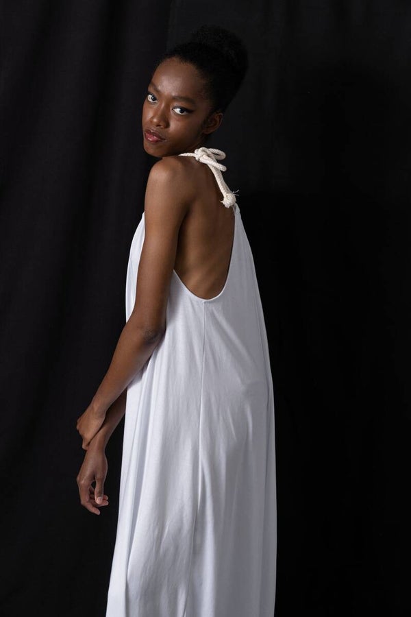 Sukienka BAWELNA biala