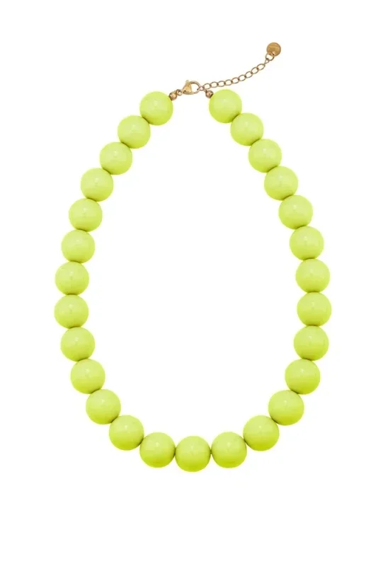 Kralenketting grote kralen limegroen