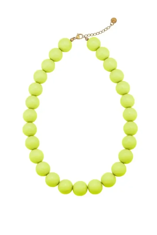 Kralenketting grote kralen limegroen