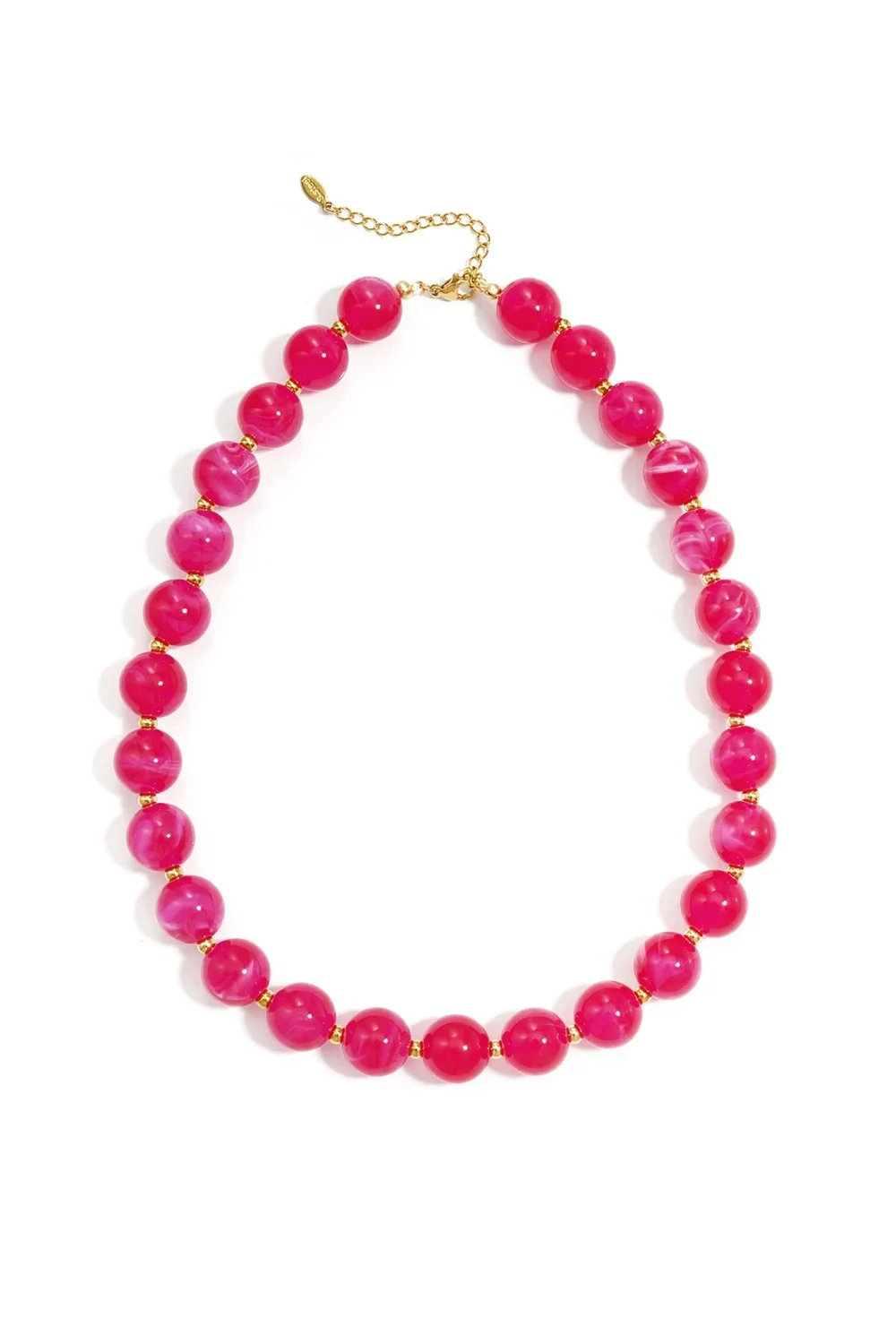 Kralenketting met gouden kralen roze