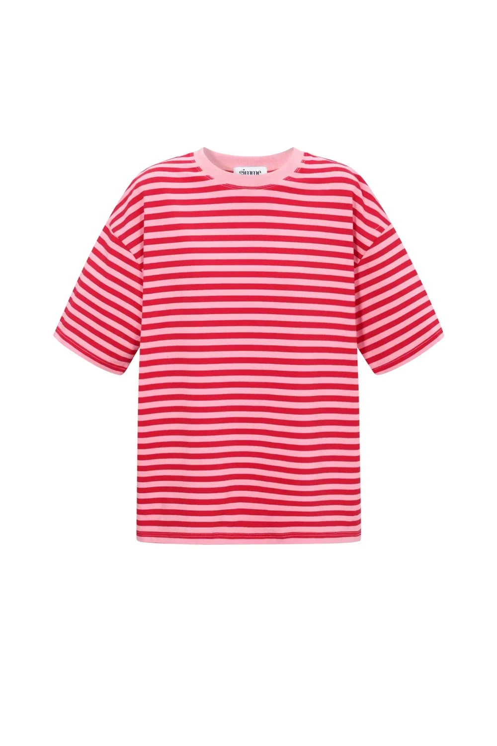 T-shirt gestreept roze/rood