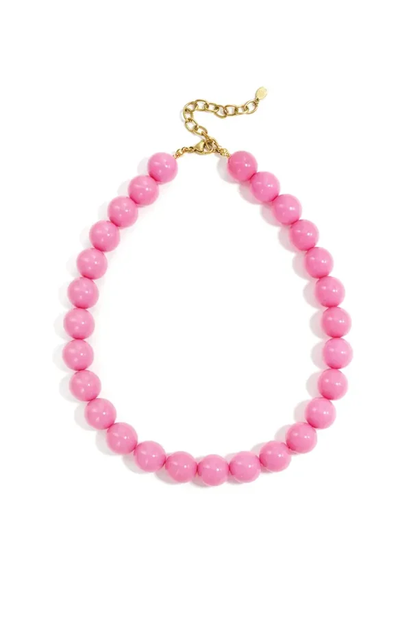 Kralenketting grote kralen roze