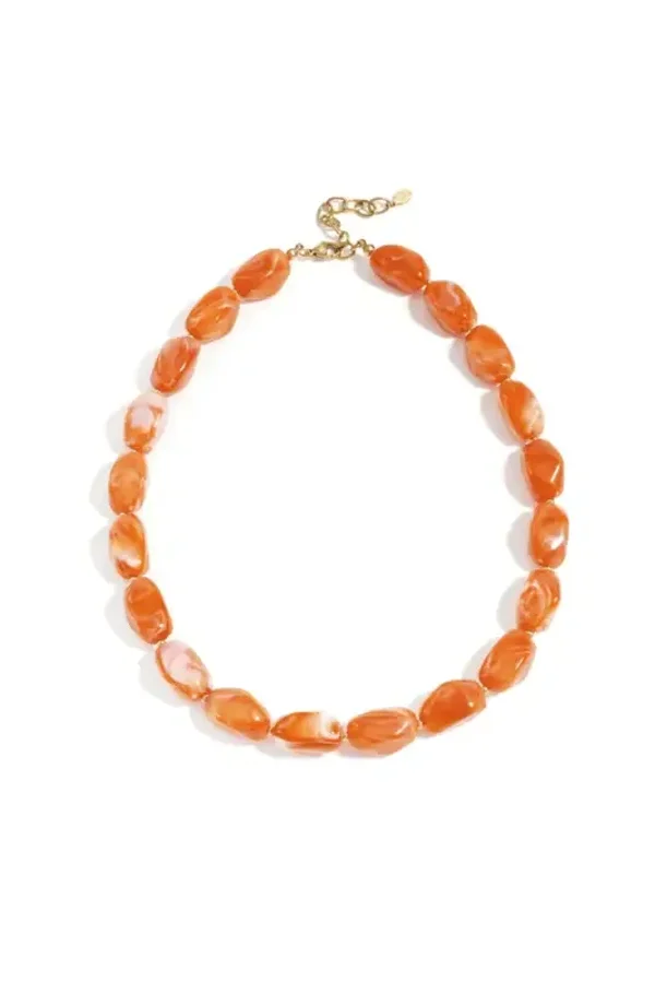 Ketting acryl kralen oranje